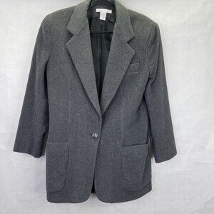 The Limited Pea Coat Women's M Wool Cashmere Gray Lined Classic Career Overcoat